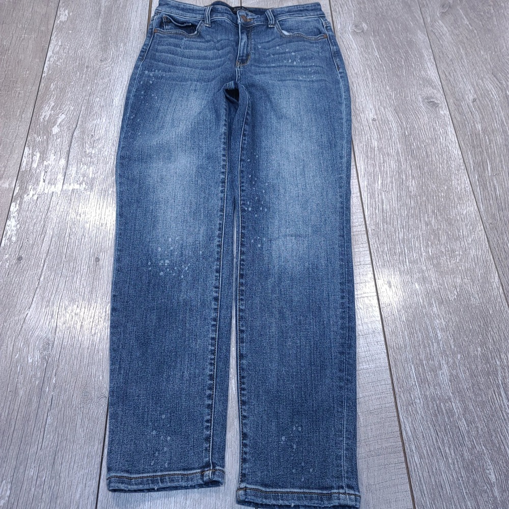 Judy Blue Jeans Womens Size 9/29 Blue Boyfriend Fit Bleach Splatter